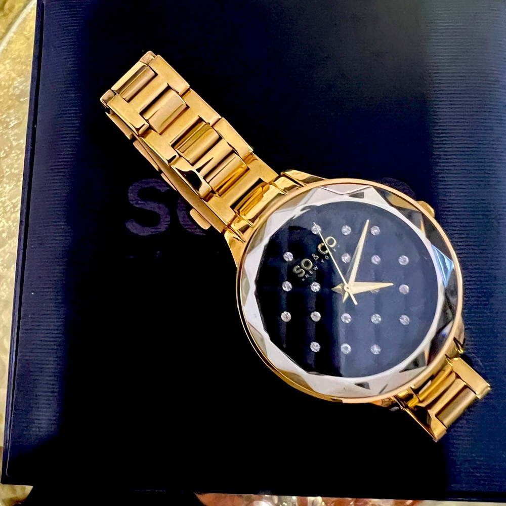 Women's Gold and Black Watch